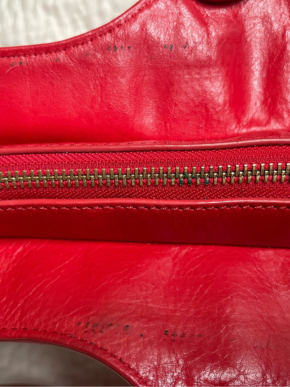 Tory Burch Ella Red Leather Large Logo Tote Bag - Picture 13 of 14